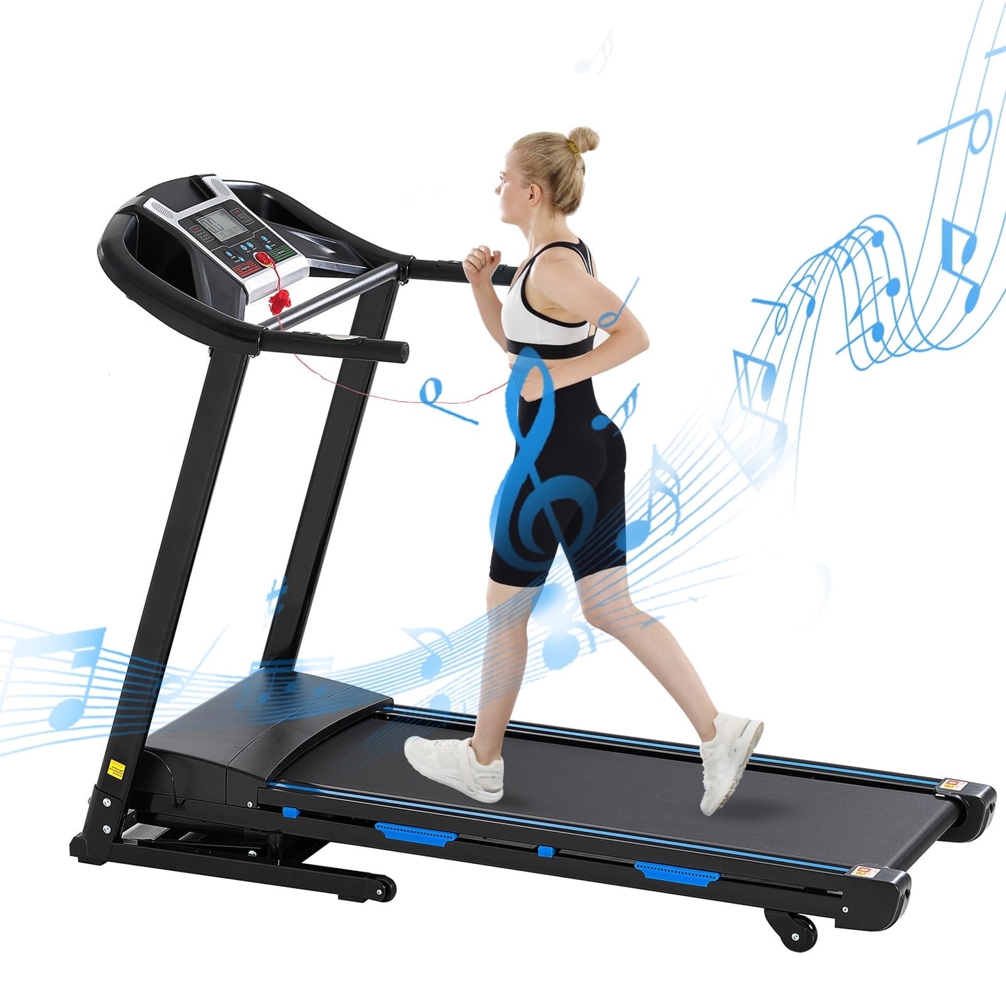 FYC Folding Treadmill for Home with Incline / Bluetooth, 3.5HP 330lb Weight Capacity Portable Electric Treadmill for Home Gym Exercise Running Walking Easy Assembly Green