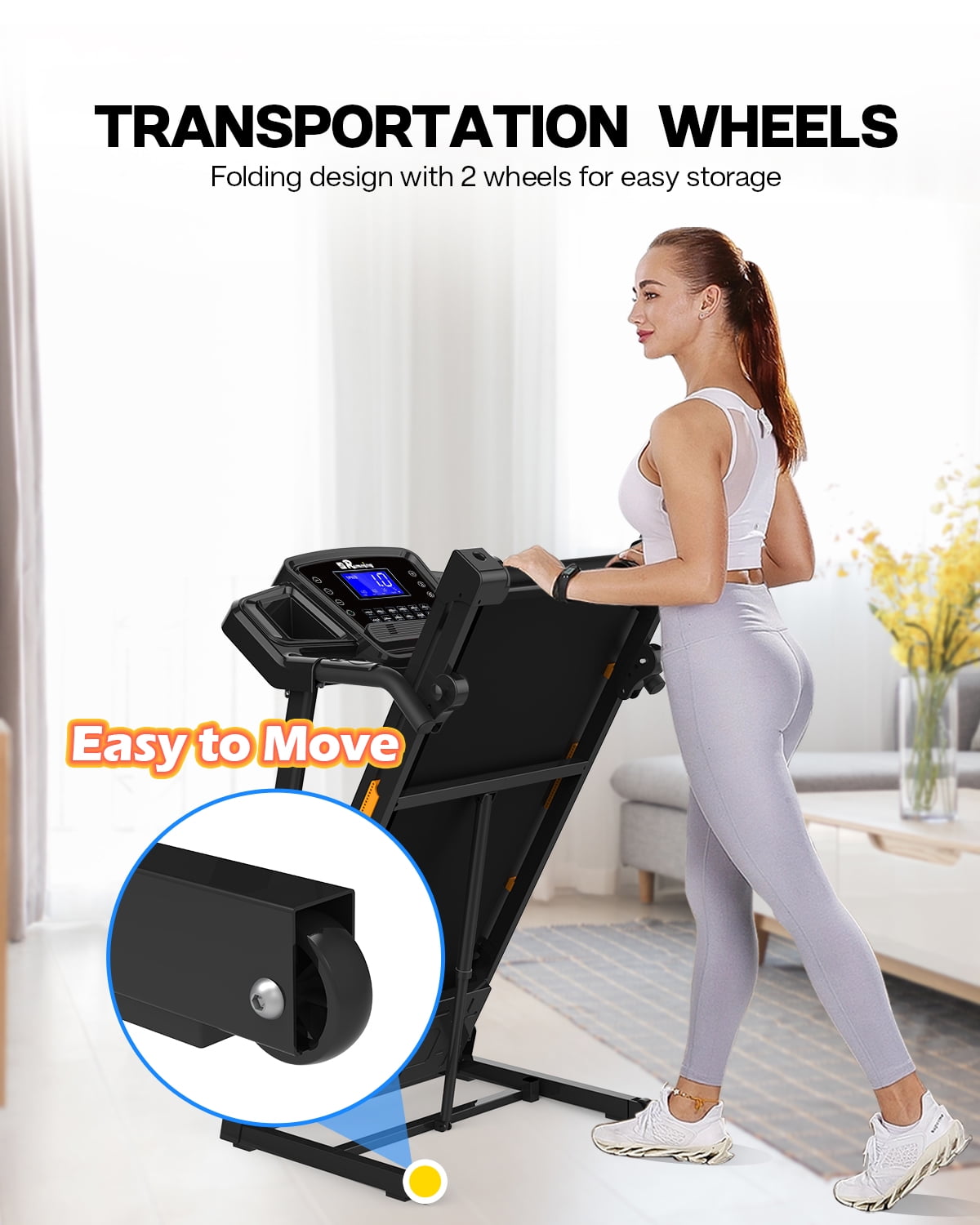 FYC Folding Treadmill for Home with Incline / Bluetooth, 3.5HP 330lb Weight Capacity Portable Electric Treadmill for Home Gym Exercise Running Walking Easy Assembly Green