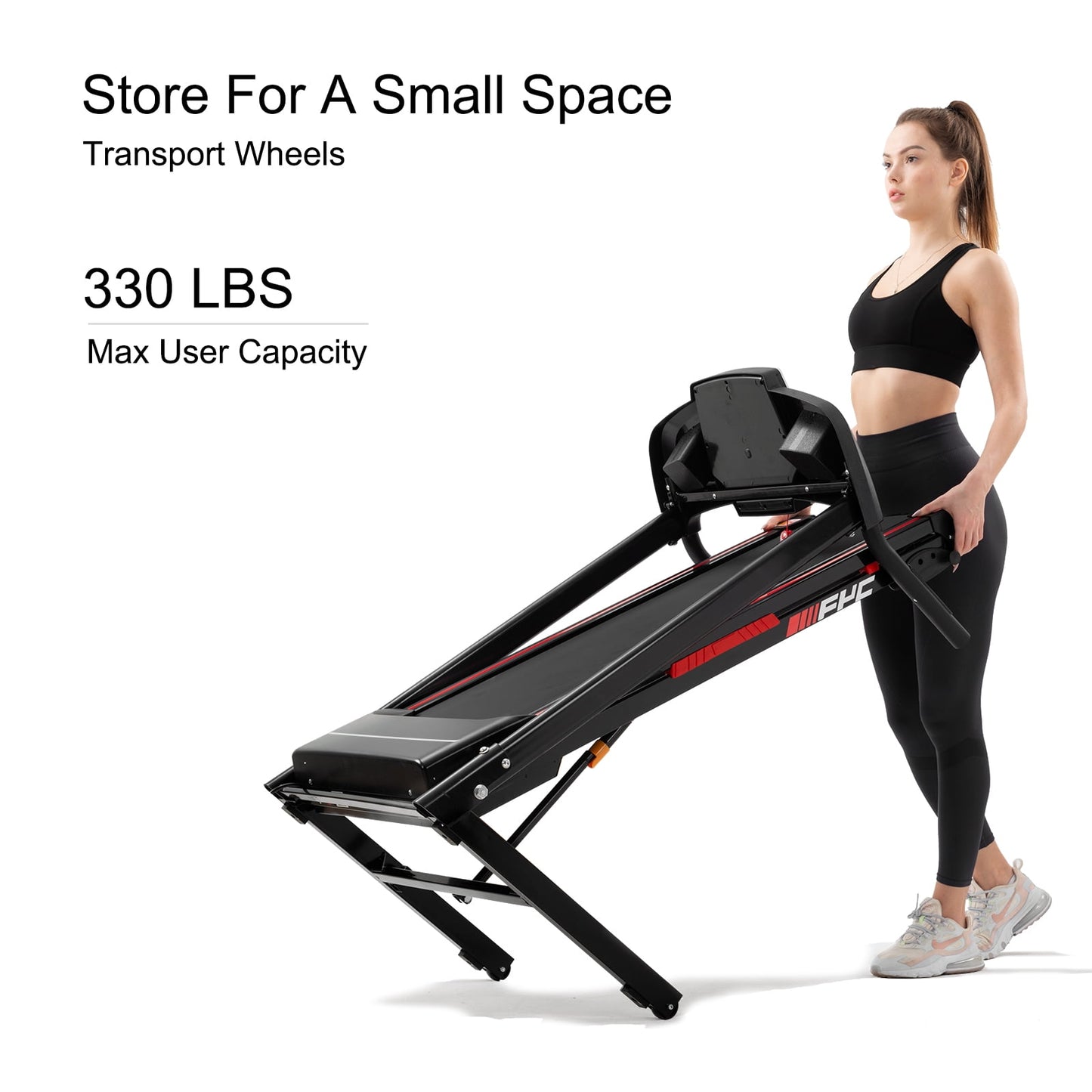 FYC Folding Treadmill for Home with Incline / Bluetooth, 3.5HP 330lb Weight Capacity Portable Electric Treadmill for Home Gym Exercise Running Walking Easy Assembly Green