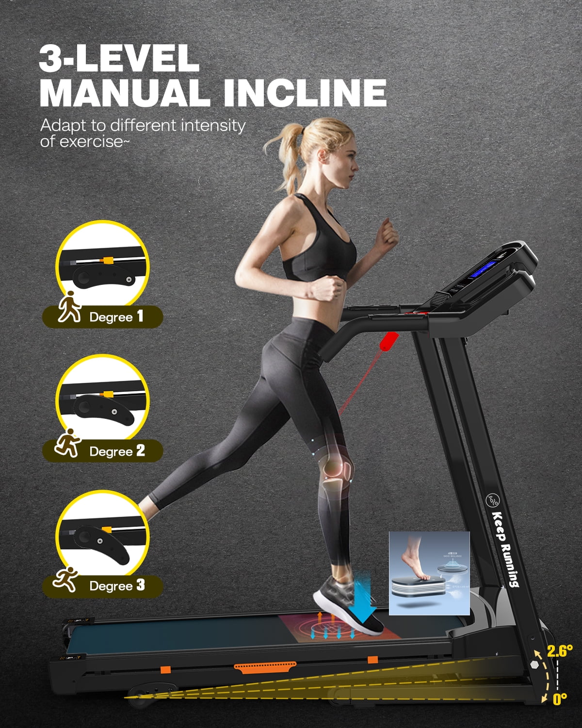 FYC Folding Treadmill for Home with Incline / Bluetooth, 3.5HP 330lb Weight Capacity Portable Electric Treadmill for Home Gym Exercise Running Walking Easy Assembly Green