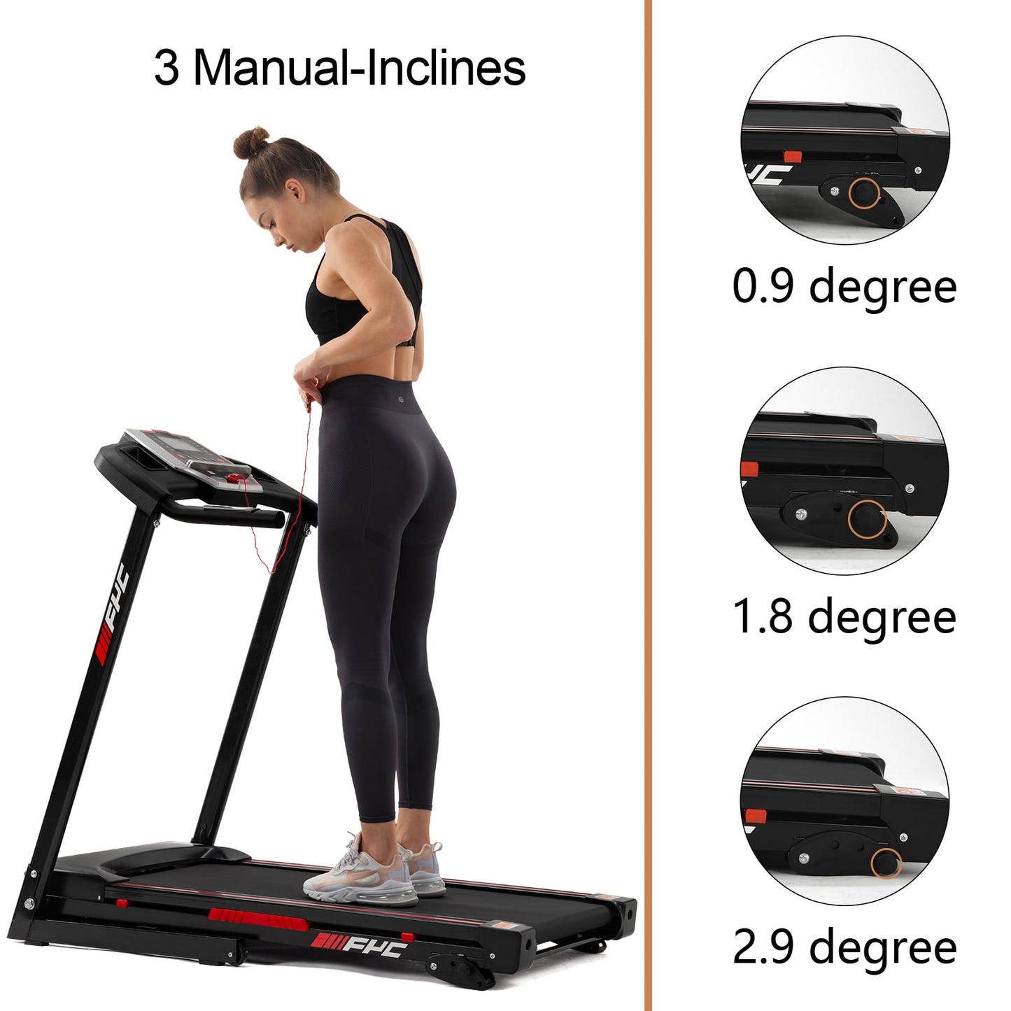 FYC Folding Treadmill for Home with Incline / Bluetooth, 3.5HP 330lb Weight Capacity Portable Electric Treadmill for Home Gym Exercise Running Walking Easy Assembly Green