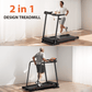 FYC Foldable Treadmill for Senior, 2 in 1 Folding Exercise Treadmill with Long Handrail, 300 lbs Capacity 0.5-6 MPH
