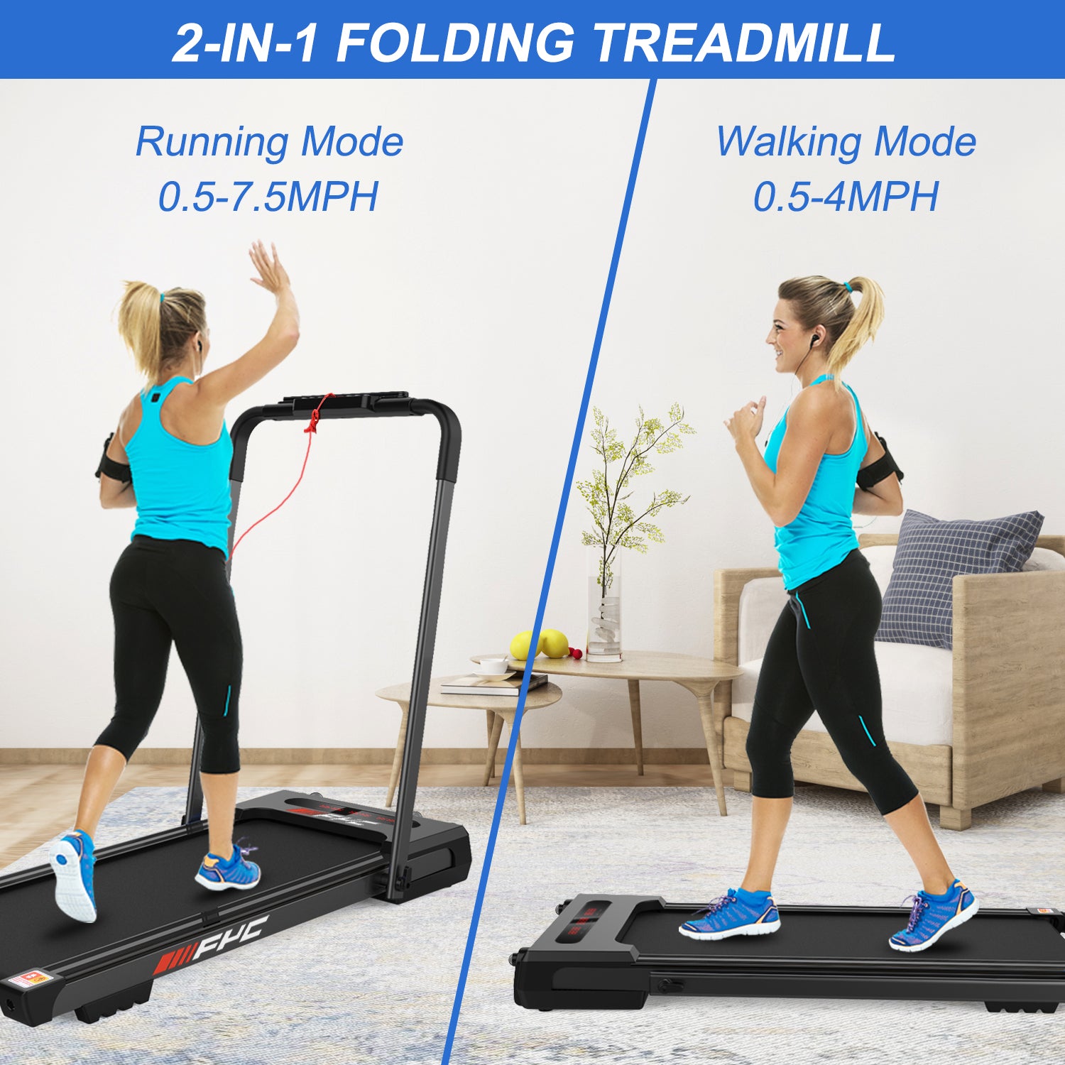 Walking Pad with Incline, Under Desk Treadmill with Remote Control | Free  APP - 300LBS Capacity - 2.5HP, for Walking & Jogging, Portable Desk